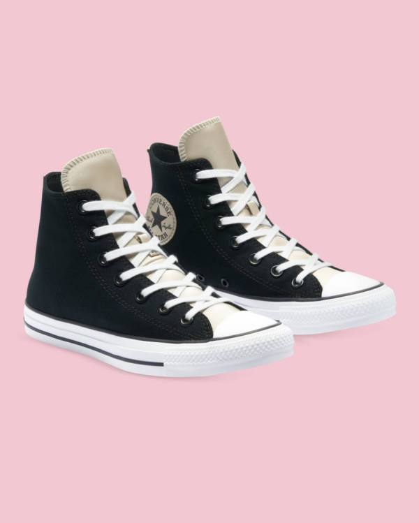 Converse Chuck Taylor All Star Mono Metallic High Tops Shoes Black | CV-528SYD