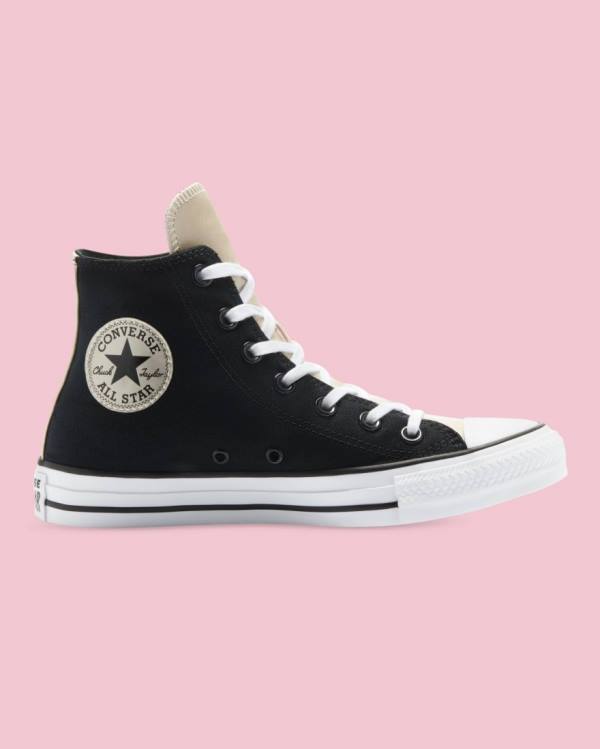 Converse Chuck Taylor All Star Mono Metallic High Tops Shoes Black | CV-528SYD