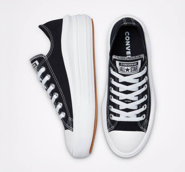 Converse Chuck Taylor All Star Move Platform Low Tops Shoes Black / White | CV-610LWU