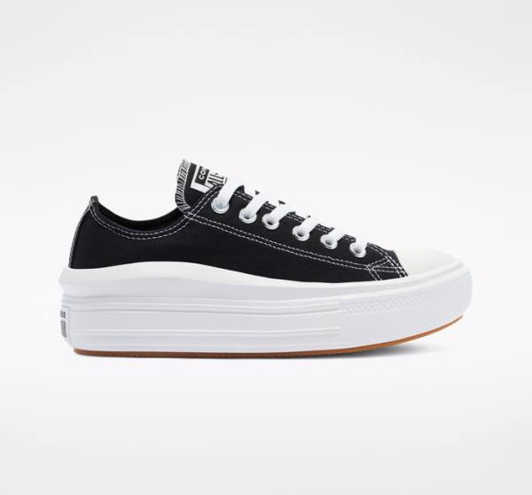 Converse Chuck Taylor All Star Move Platform Low Tops Shoes Black / White | CV-610LWU