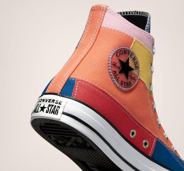 Converse Chuck Taylor All Star Patchwork High Tops Shoes Blue / Pink | CV-548BWH