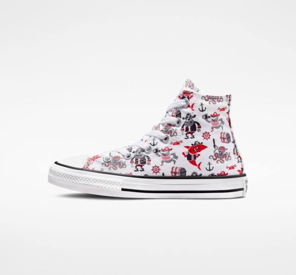 Converse Chuck Taylor All Star Pirates High Tops Shoes White / Red / Black | CV-784OPB