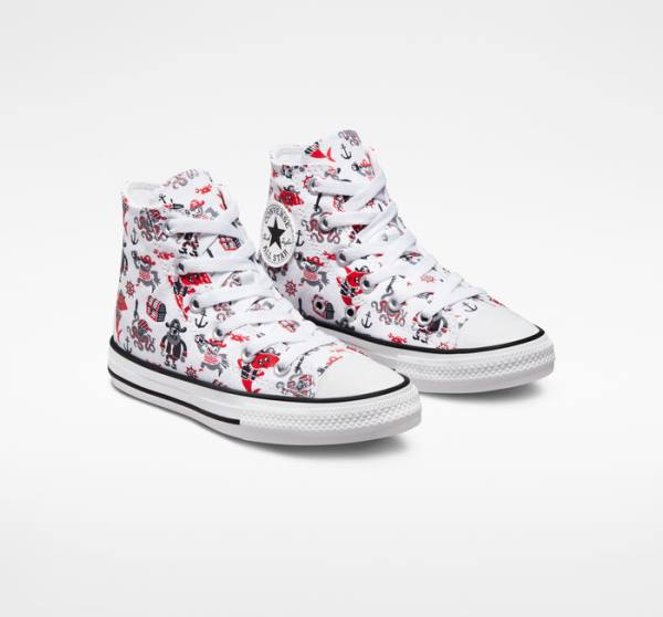 Converse Chuck Taylor All Star Pirates High Tops Shoes White / Red / Black | CV-784OPB