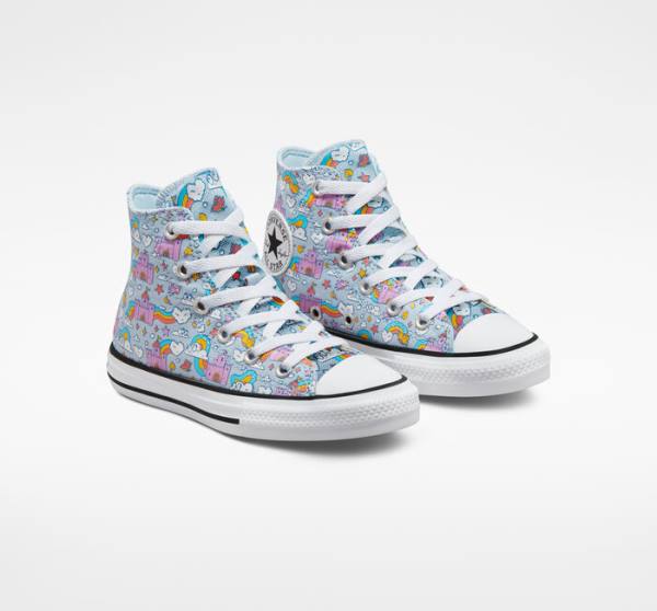 Converse Chuck Taylor All Star Rainbow Castles High Tops Shoes Blue / Pink | CV-584IYN