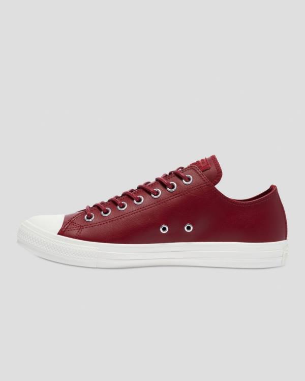 Converse Chuck Taylor All Star Seasonal Leather Low Tops Shoes Burgundy | CV-672KPM