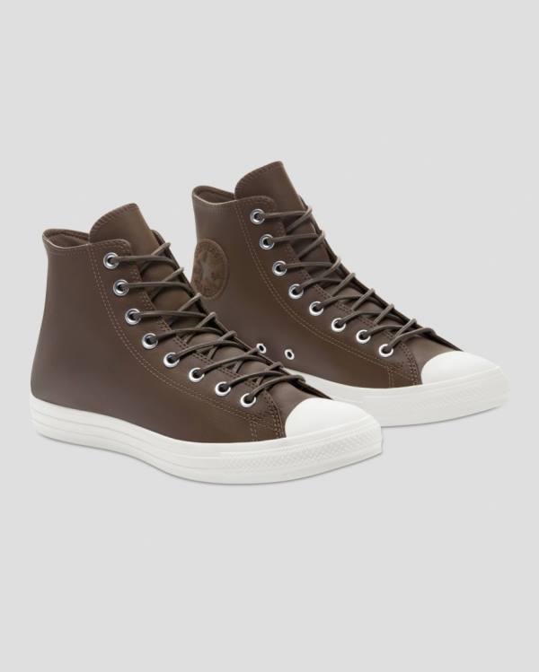 Converse Chuck Taylor All Star Seasonal Leather High Tops Shoes Brown | CV-709XRO