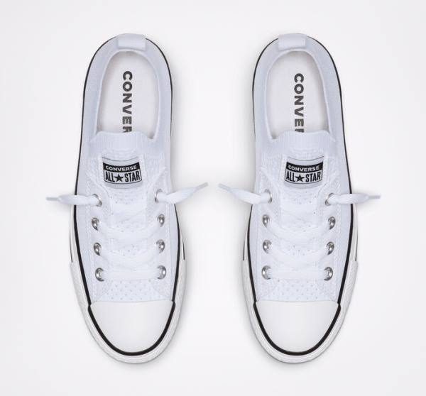 Converse Chuck Taylor All Star Shoreline Knit Slip Low Tops Shoes White / Black / White | CV-639YIS