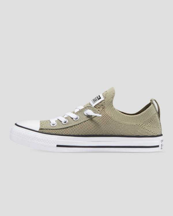 Converse Chuck Taylor All Star Shoreline Knit Slip Low Tops Shoes Green | CV-819ABH