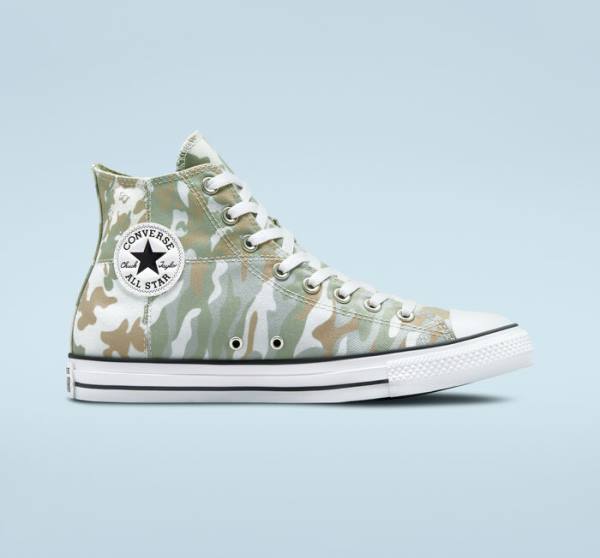 Converse Chuck Taylor All Star Split Panel Camo High Tops Shoes Brown | CV-842MHA