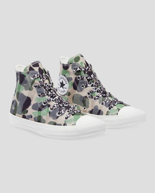 Converse Chuck Taylor Archive Print High Tops Shoes Camo | CV-692DMQ