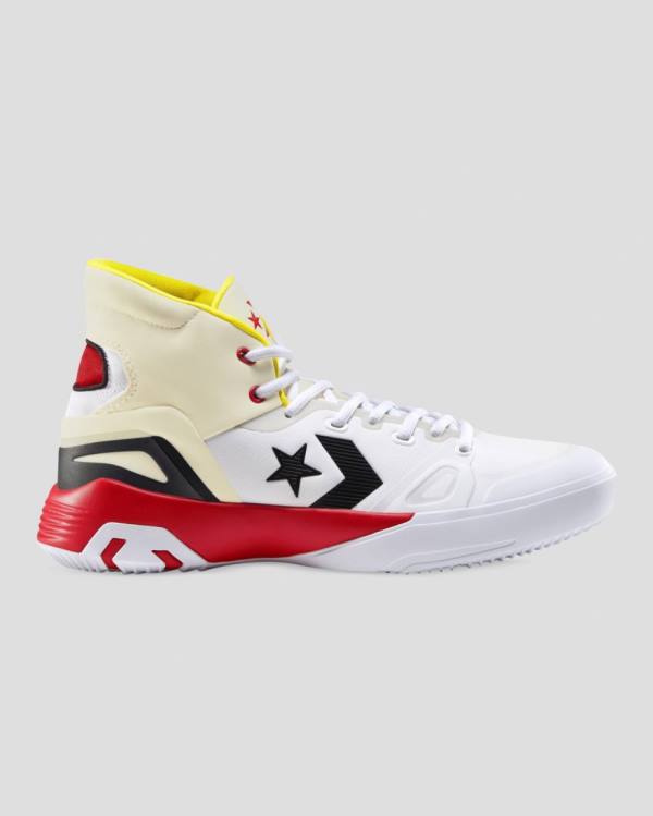 Converse G4 Bleeding Colour High Tops Shoes White Yellow Red | CV-691OWA