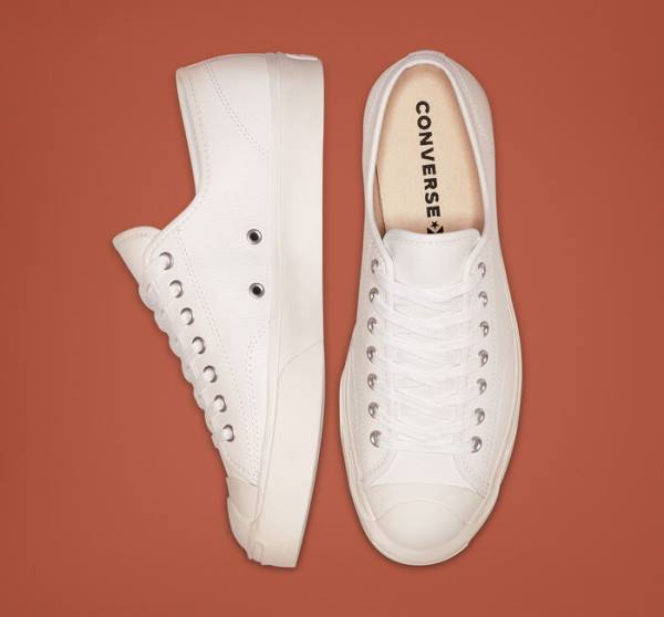 Converse Jack Purcell Leather Low Tops Shoes White / White / White | CV-146XDO