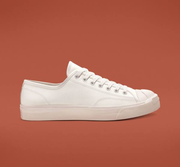 Converse Jack Purcell Leather Low Tops Shoes White / White / White | CV-813NUD