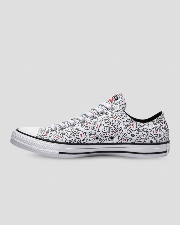 Converse Keith Haring Chuck Taylor All Star Low Tops Shoes White Black Red | CV-853HBL