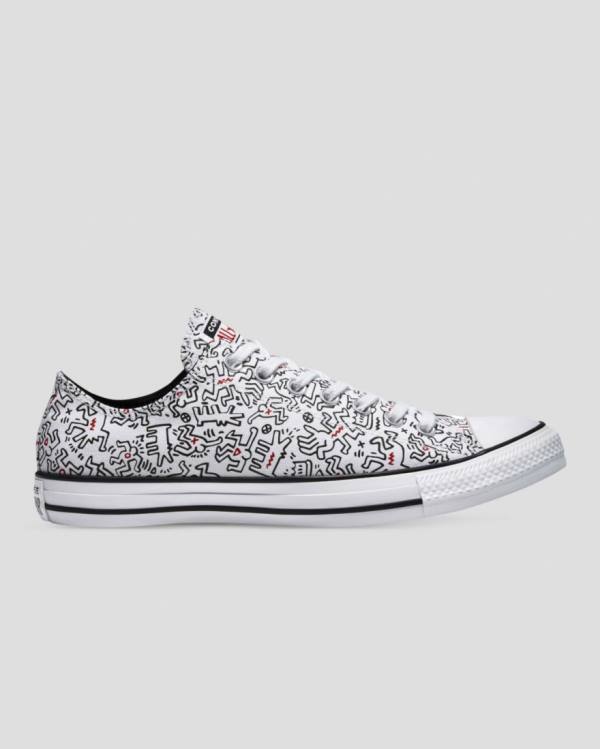 Converse Keith Haring Chuck Taylor All Star Low Tops Shoes White Black Red | CV-853HBL