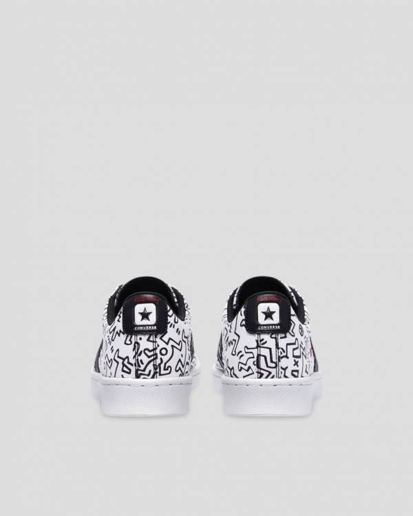 Converse Keith Haring Pro Leather Low Tops Shoes White Black Red | CV-651NJH