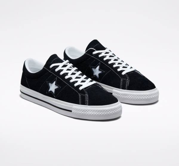 Converse One Star Low Tops Shoes Black / White | CV-215ZAJ