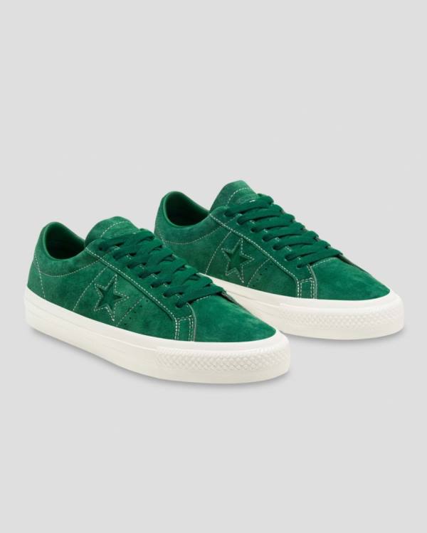 Converse One Star Pro Pigskin Suede Low Tops Shoes Green | CV-568KDP