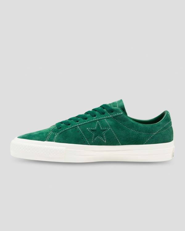 Converse One Star Pro Pigskin Suede Low Tops Shoes Green | CV-568KDP