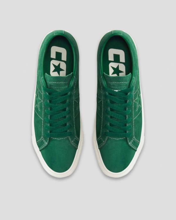 Converse One Star Pro Pigskin Suede Low Tops Shoes Green | CV-568KDP