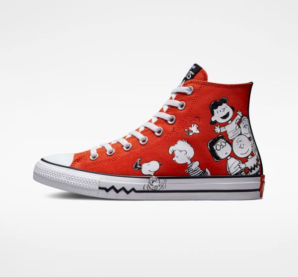 Converse Peanuts Chuck Taylor All Star High Tops Shoes Red / Black / White | CV-678BFQ