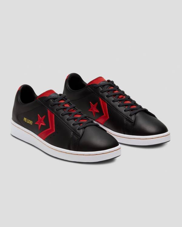 Converse Pro Leather Bleeding Colours Low Tops Shoes Black | CV-346OAZ