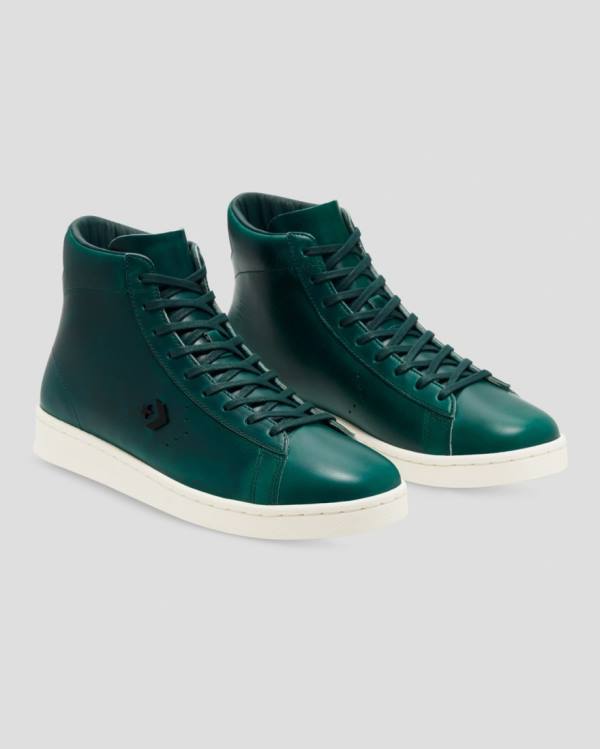 Converse Pro Leather Horween High Tops Shoes Green | CV-206UQX