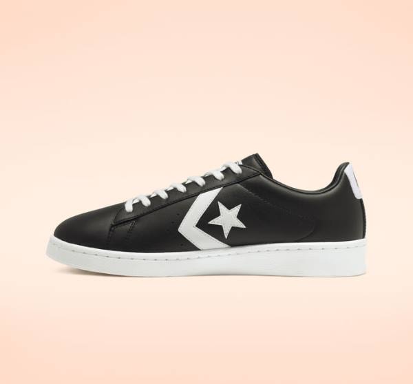 Converse Pro Leather Low Tops Shoes Black / White | CV-945BEW