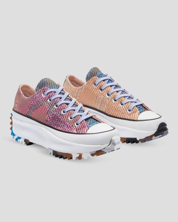 Converse Run Star Hike Knit Print Low Tops Shoes Orange Pink | CV-267EKP