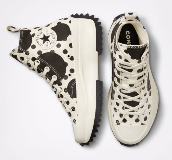 Converse Run Star Hike Platform Polka Dots High Tops Shoes Black | CV-529PVB