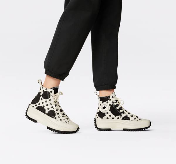 Converse Run Star Hike Platform Polka Dots High Tops Shoes Black | CV-529PVB