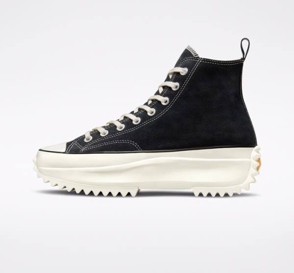 Converse Run Star Hike Platform Suede High Tops Shoes Black | CV-357PLT