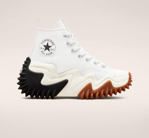 Converse Run Star Motion Platform High Tops Shoes White / Black / Orange | CV-712KDW