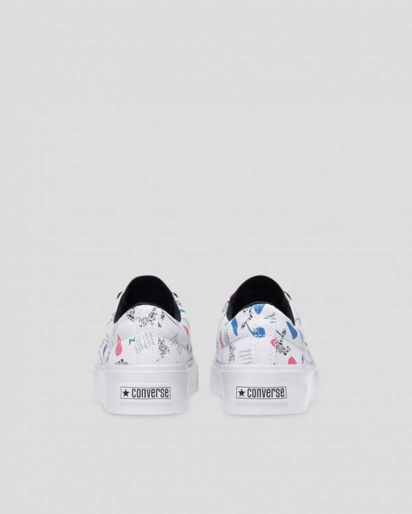 Converse Skid Grip 80s Archive Print Low Tops Shoes White | CV-871RGE