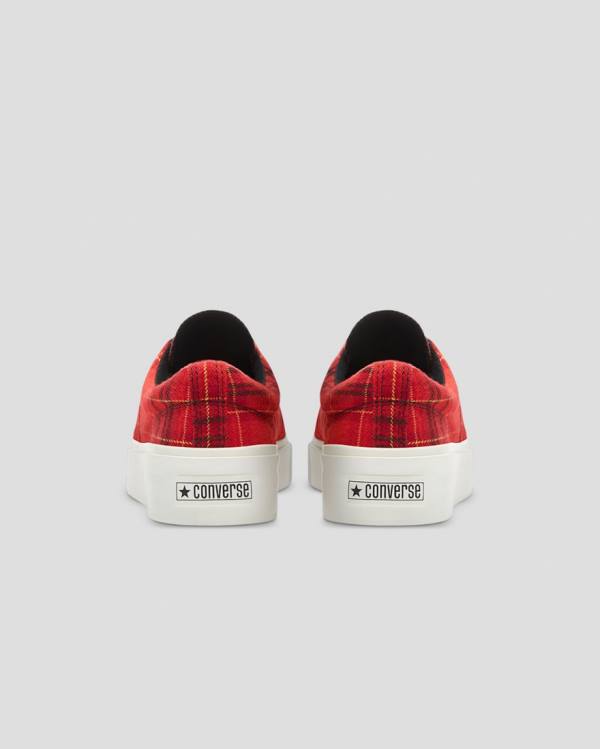 Converse Skidgrip Twisted Plaid Low Tops Shoes Red | CV-342JHX