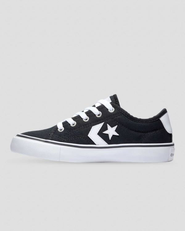 Converse Star Replay Webbed Canvas Low Tops Shoes Black | CV-651QOH