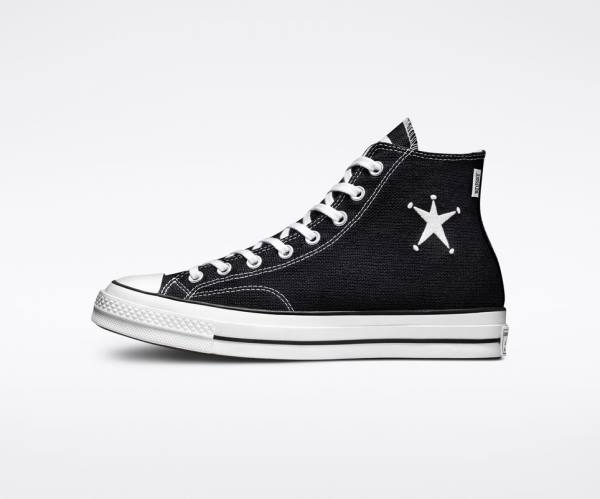 Converse Stussy Chuck 70 High Tops Shoes Black / White | CV-014HDR