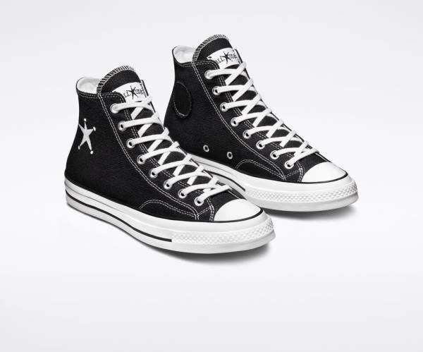 Converse Stussy Chuck 70 High Tops Shoes Black / White | CV-014HDR